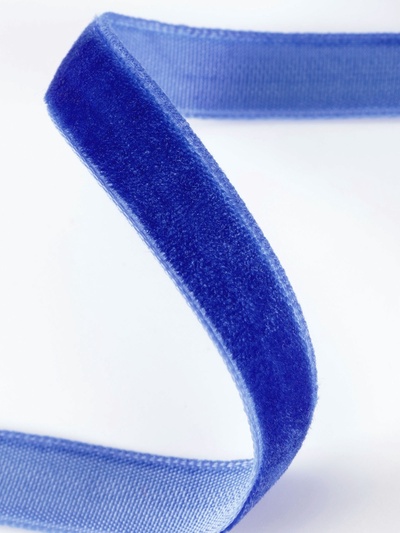 Лента бархатная, 10 мм, 18±1 м, синяя №47