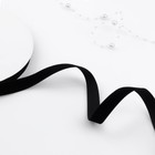 Лента бархатная, 15 мм, 18±1 м, чёрная №03 - Фото 1