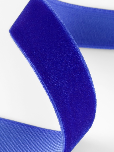 Лента бархатная, 15 мм, 18±1 м, синяя №47
