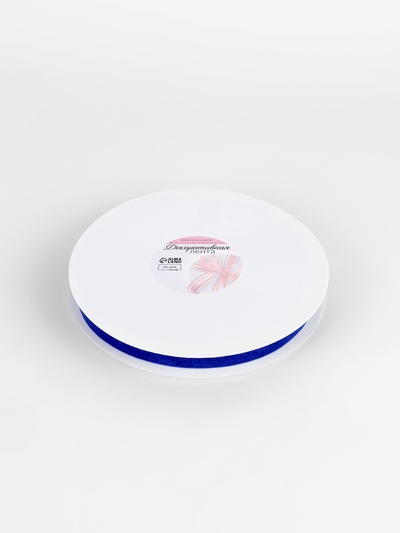 Лента бархатная, 15 мм, 18±1 м, синяя №47