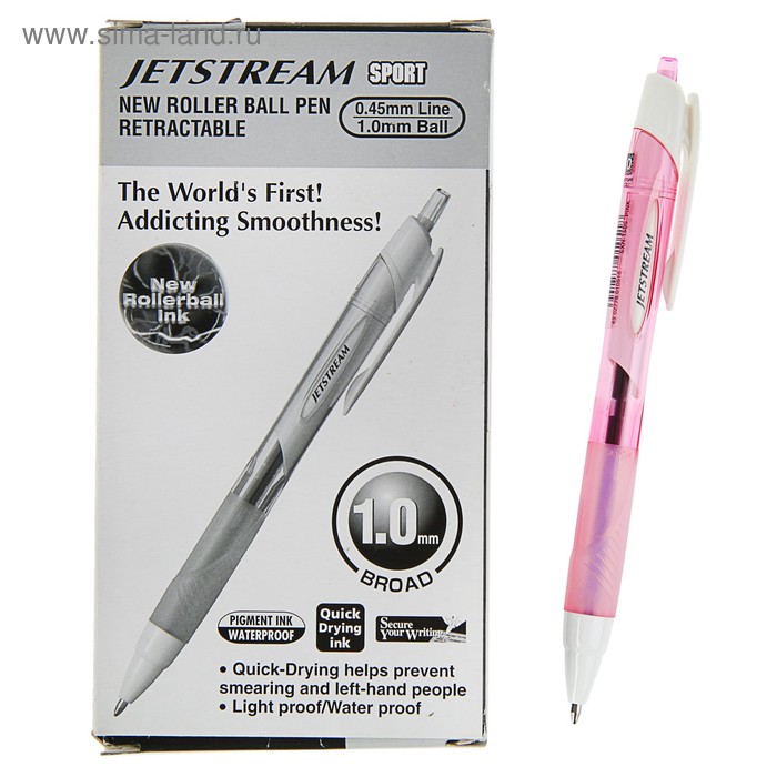 Ручка шариковая автомат Jetstream SXN-150S 1.0мм черные чернила, розовый корпус - Фото 1