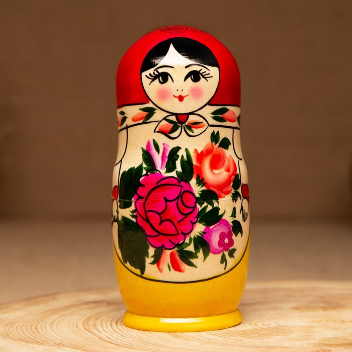 Матрёшка «Нина», красный платок, 6 кукольная, 12-14 см - фото 1908383083