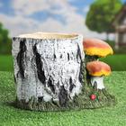 Кашпо "Пень берёзовый с грибами", разноцветное, полистоун, 6 л - Фото 3