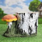 Кашпо "Пень берёзовый с грибами", разноцветное, полистоун, 6 л - Фото 4