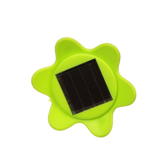 Садовый светильник на солнечной батарее «Цветок зелёный», 6 × 29 × 6 см, 1 LED, свечение белое - фото 1899602950