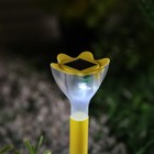 Садовый светильник на солнечной батарее «Цветок жёлтый», 6 × 29 × 6 см, 1 LED, свечение белое - фото 8967390