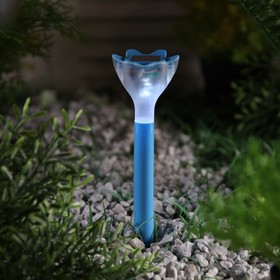 Садовый светильник на солнечной батарее «Цветок голубой», 6 x 29 x 6 см, 1 LED, свечение белое