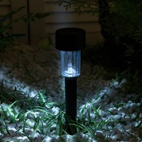 Садовый светильник на солнечной батарее «Цилиндр», 4.5 x 30 x 4.5 см, 1 LED, свечение белое