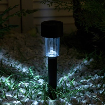 Садовый светильник на солнечной батарее «Цилиндр», 4.5 × 30 × 4.5 см, 1 LED, свечение белое