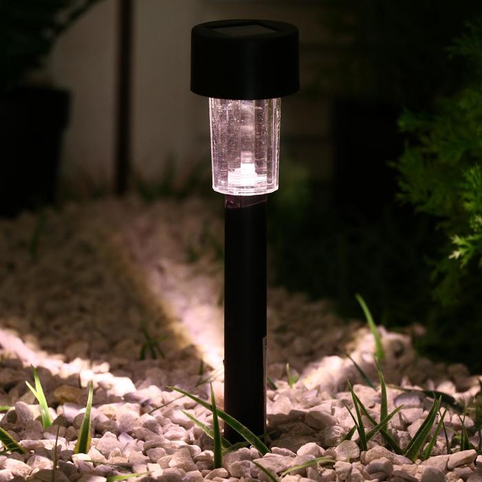 Садовый светильник на солнечной батарее «Цилиндр», 4.5 × 30 × 4.5 см, 1 LED, свечение тёплое белое