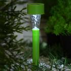 Фонарь садовый на солнечной батарее "Трапеция", 30 см, d=4.5см,1 led, пластик,зеленая ножка - фото 3717758
