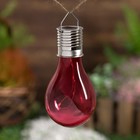 Садовый светильник на солнечной батарее «Лампочка красная», 8 × 14 × 8 см, 5 LED, свечение белое - Фото 3
