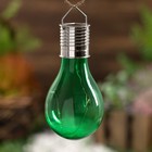 Садовый светильник на солнечной батарее «Лампочка зелёная», 8 × 14 × 8 см, 5 LED, свечение белое - Фото 3