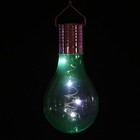 Садовый светильник на солнечной батарее «Лампочка зелёная», 8 × 14 × 8 см, 5 LED, свечение белое - Фото 5