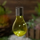 Садовый светильник на солнечной батарее «Лампочка жёлтая», 8 × 14 × 8 см, 5 LED, свечение белое - Фото 2
