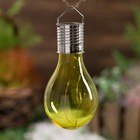 Садовый светильник на солнечной батарее «Лампочка жёлтая», 8 × 14 × 8 см, 5 LED, свечение белое - фото 8953283