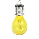 Садовый светильник на солнечной батарее «Лампочка жёлтая», 8 × 14 × 8 см, 5 LED, свечение белое - Фото 4