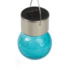 Фонарь садовый на солн. бат. "Лампочка Синяя" 6 х 9 см, 1 LED, стекло, БЕЛЫЙ - Фото 4