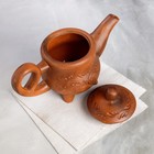 Чайник для заварки "Завиток", декор, красная глина, 1.3 л - Фото 3