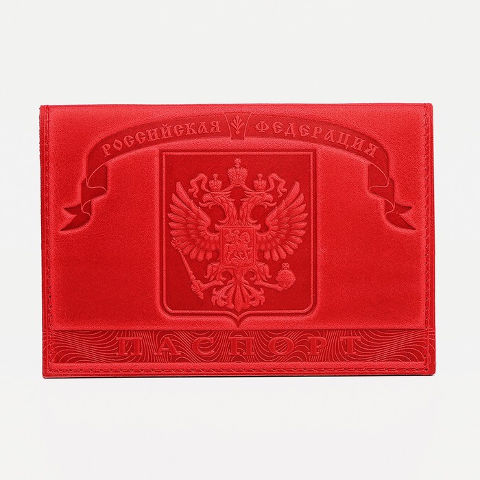 Обложка для паспорта, герб+ кремль, цвет красный - фото 1908383235