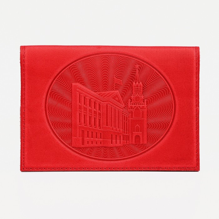 Обложка для паспорта, герб+ кремль, цвет красный - фото 1889272687