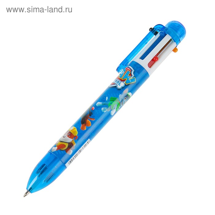 Ручка многоцветная 6 цветов "Щенячий патруль", красный, зелёный, фиолетовый, жёлтый, синий, чёрный - Фото 1