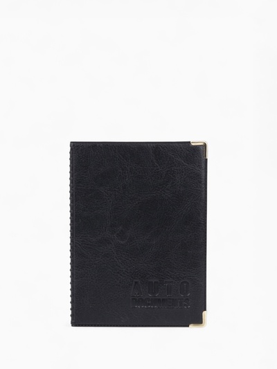 Обложка для автодокументов, с тиснением, уголками, чёрная