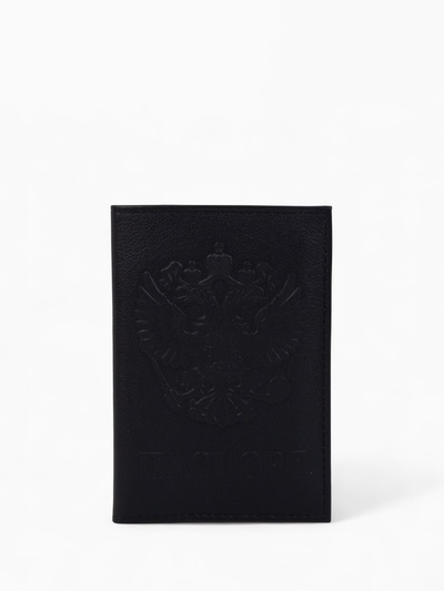 Обложка для паспорта, отдел для карт, цвет чёрный