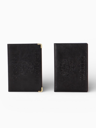 Обложка для паспорта, пвх, 9.5×0.5×13.5 см, чёрный, МИКС