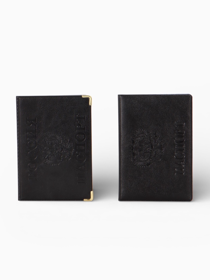 Обложка для паспорта, пвх, 9.5×0.5×13.5 см, чёрный, МИКС - Фото 1