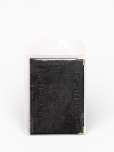 Обложка для паспорта, пвх, 9.5×0.5×13.5 см, чёрный, МИКС