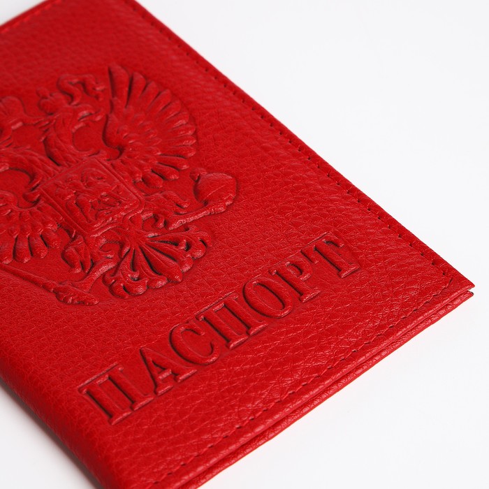 Обложка для паспорта, герб, цвет красный - фото 1908383276