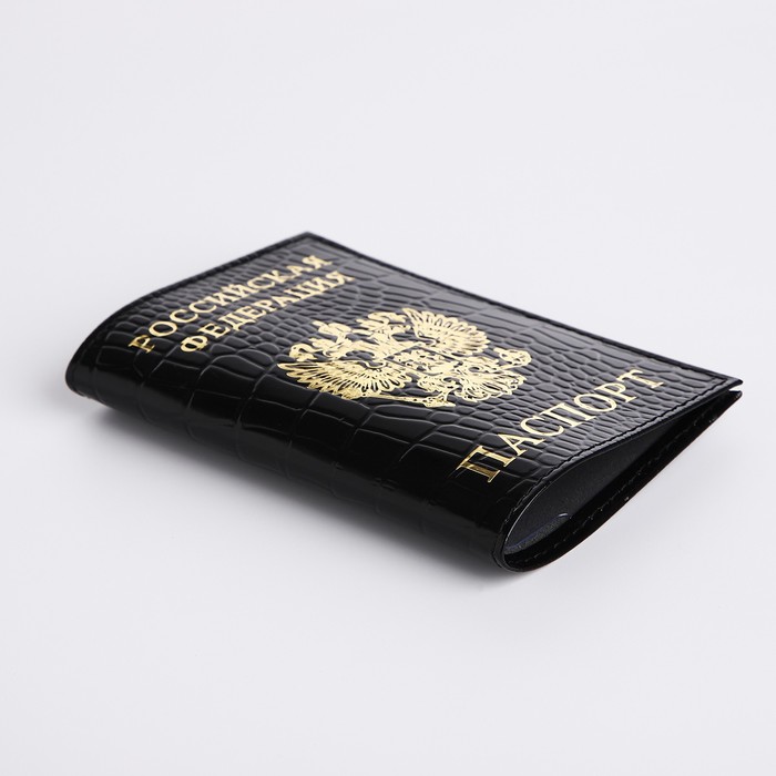 Обложка для паспорта, цвет чёрный - фото 1890754018