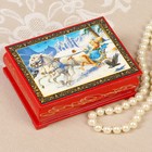 Шкатулка «Снежная королева», 8×10,5×4,5 см, красная, лаковая миниатюра - Фото 1