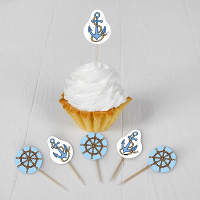 Набор для украшения праздника «Морское путешествие», наклейки, 12 шпажек