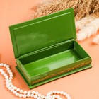 Шкатулка - купюрница «Букет цветов», зелёная, 8,5×17 см, лаковая миниатюра - фото 9760130