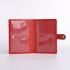 Обложка для паспорта на кнопке, цвет алый - фото 23392050