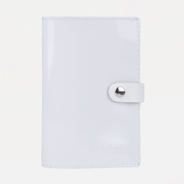 Обложка для паспорта на клапане, цвет белый - Фото 1
