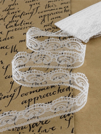 Кружево капроновое, 23 мм, 10±1 м, цвет белый