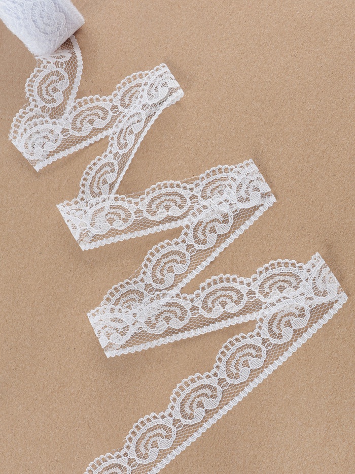 Кружево капроновое, 23 мм, 10±1 м, белое