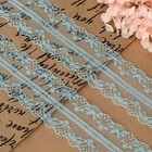 Кружево капроновое, 40 мм, 10±1 м, цвет голубой - Фото 2