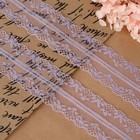 Кружево капроновое, 35 мм, 10±1 м, цвет сиреневый - Фото 2