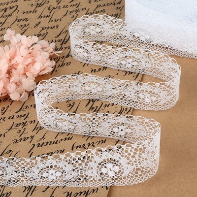 Кружево капроновое, 35 мм, 10±1 м, белое