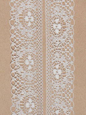 Кружево капроновое, 35 мм, 10±1 м, белое (комплект 2 шт)