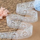 Кружево капроновое, 35 мм, 10±1 м, цвет голубой - Фото 1