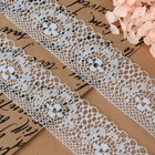 Кружево капроновое, 35 мм, 10±1 м, цвет голубой - Фото 2