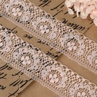 Кружево капроновое, 35 мм, 10±1 м, цвет персиковый - Фото 2