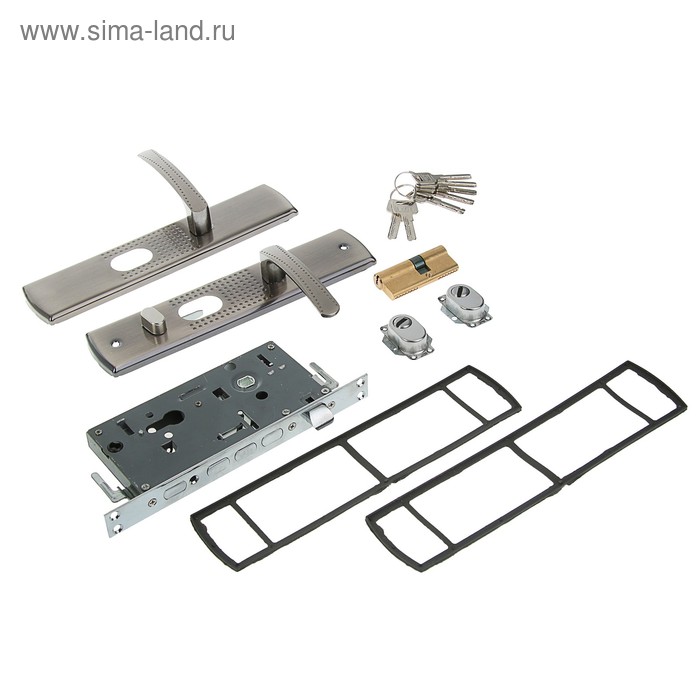 Комплект замка для китайской двери R=1L, с ц/м, с ручками, левый - Фото 1