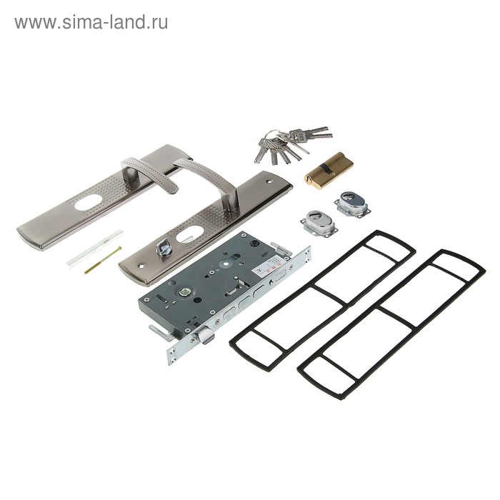 Комплект замка для китайской двери R=1R, с ц/м, с ручками, правый - Фото 1