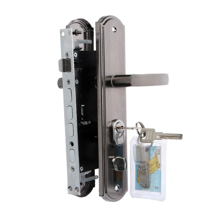 Комплект замка для китайской двери R=2L, с ц/м, с ручками, левый - Фото 1